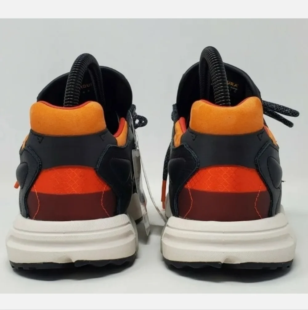 Adidas ZX Torison Men's Size 5 EE5553 Core Black Orange Bold Green Sneakers New